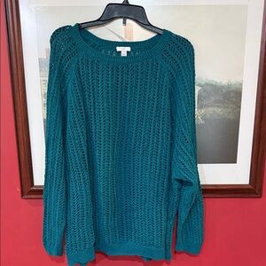 J. Jill  Green Knit sweater size XL